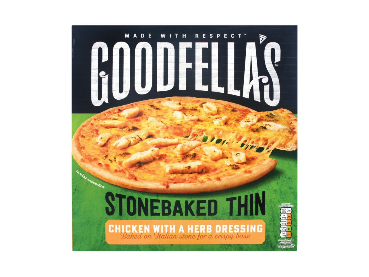 Goodfella's Stonebaked Thin Chicken & BBQ pizza.