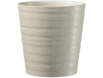 Textured ceramic cup in a neutral color.
