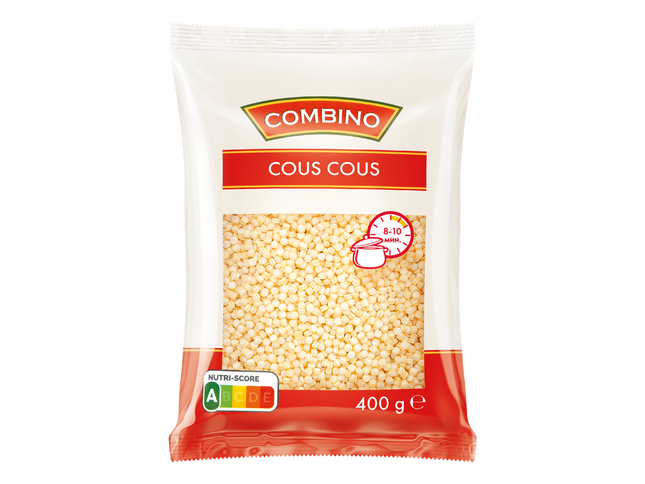 Опаковка кус-кус с Nutri-Score A и време за готвене 8-10 минути, 400 гр.
