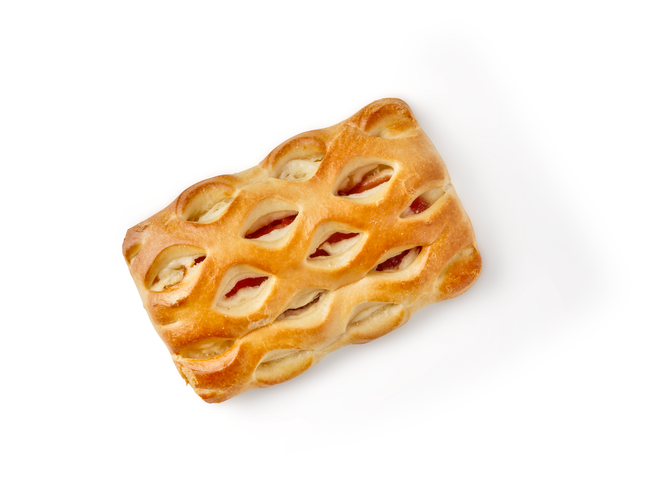 Gebäck mit Marmelade und Käse.