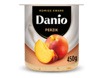 Romige kwark met perziksmaak in een beker van 450 gram.