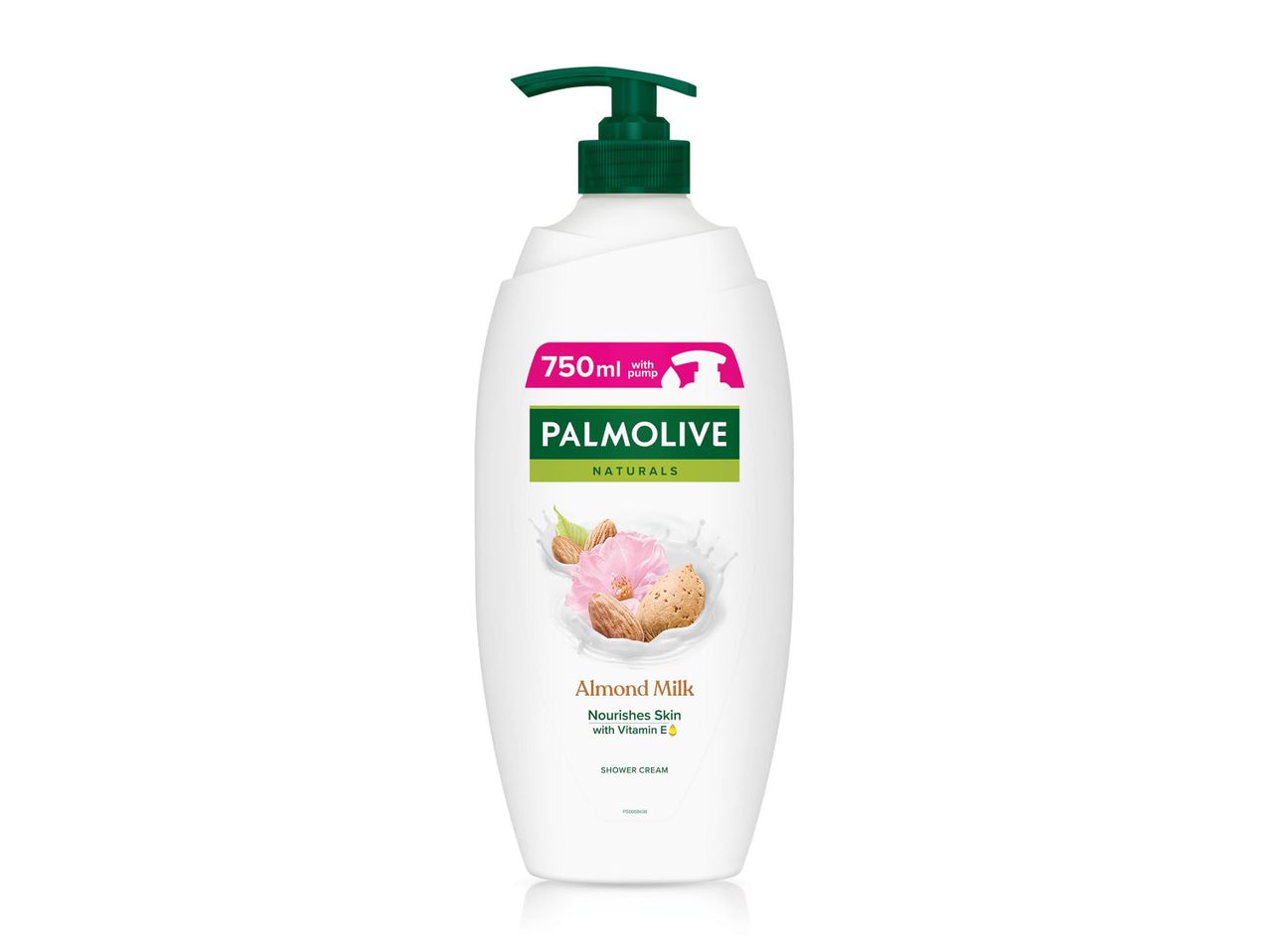Palmolive Naturals mandulatejes tusfürdő, 750 ml-es pumpás kiszerelésben.