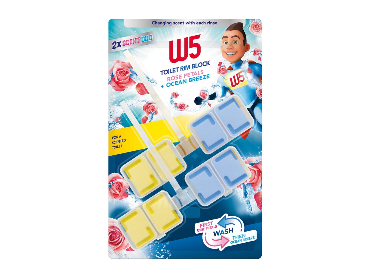 WS laundry detergent refill packs with rose scent.