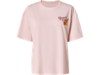 T-shirt ESMARA rosa com estampa 'Beach Resort' e flores.