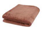 Folded brown fleece blanket