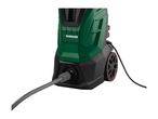 A green and black McCulloch pressure washer with a hose.