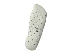 White polka dot footie sock with size 35-38 printed on it.