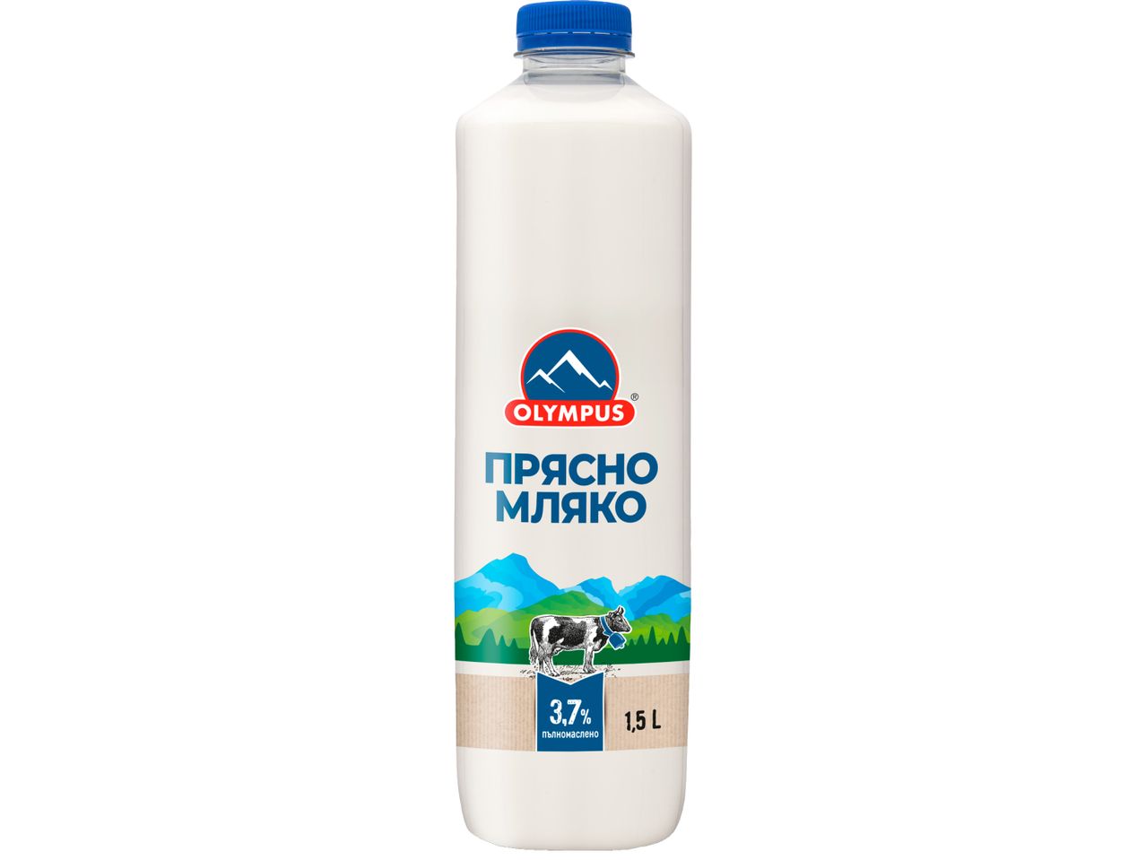 Бутилка прясно мляко Олимпус 3,7% масленост, 1,5 л.