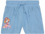 Pantaloncini azzurri per bambini con stampa di Skye di Paw Patrol e fiori.