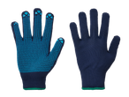 Luvas de trabalho PARKSIDE, azul marinho com pontos antiderrapantes turquesa.