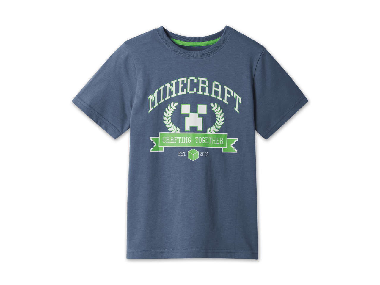 Minecraft T-Shirt für Kinder, dunkelblau.