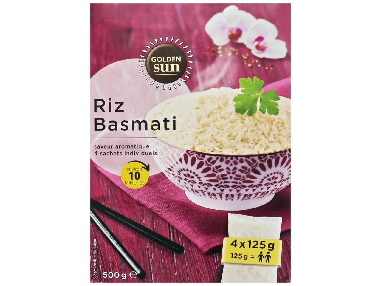 Riz Basmati Bonne Maman : paquet de riz basmati prêt à cuire.