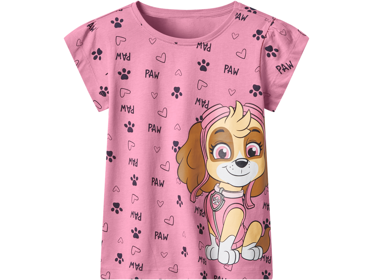 Rosa t-shirt för flickor med Skye från Paw Patrol.