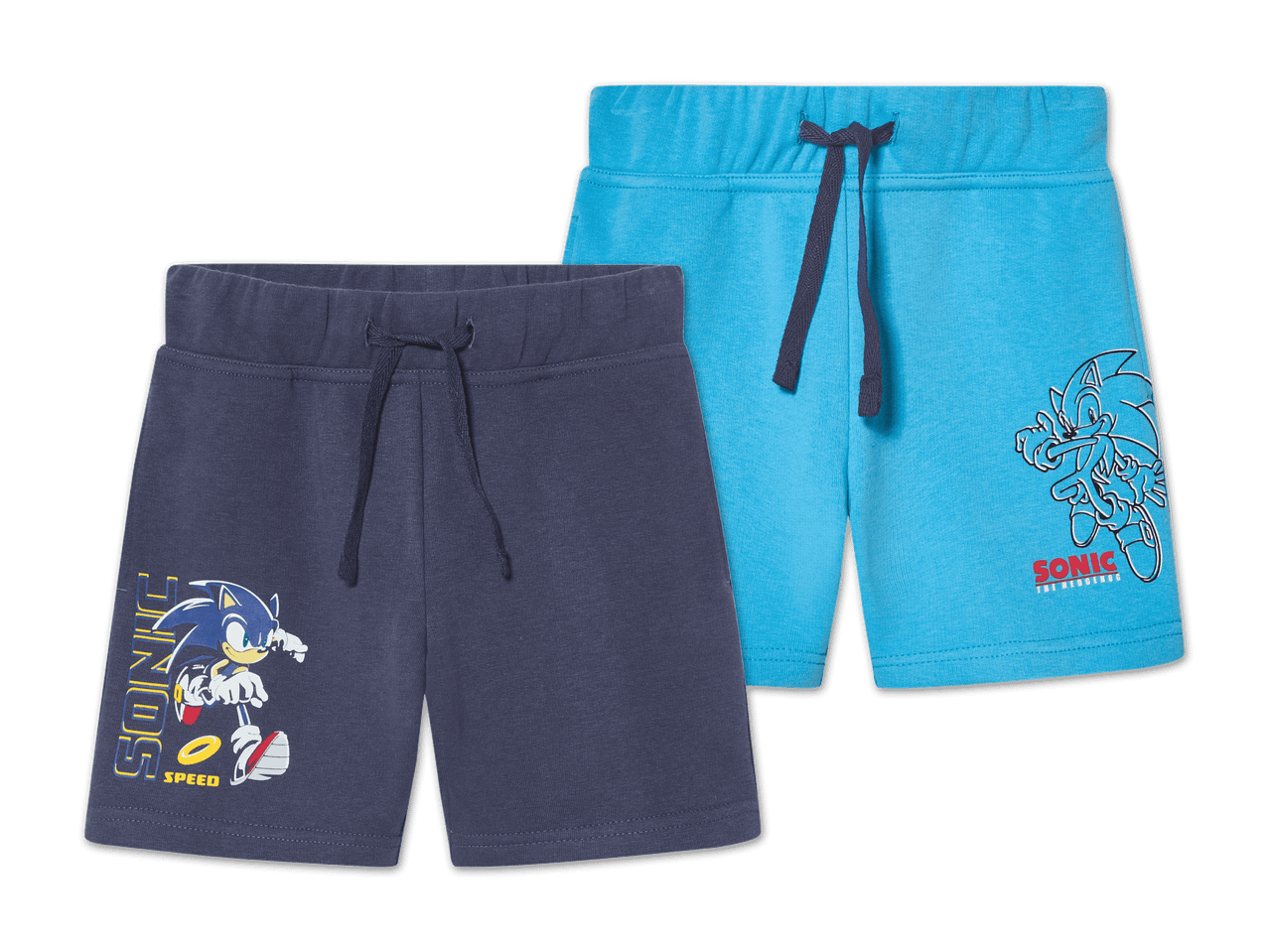 Zwei Jungen-Shorts mit Sonic the Hedgehog-Motiv.