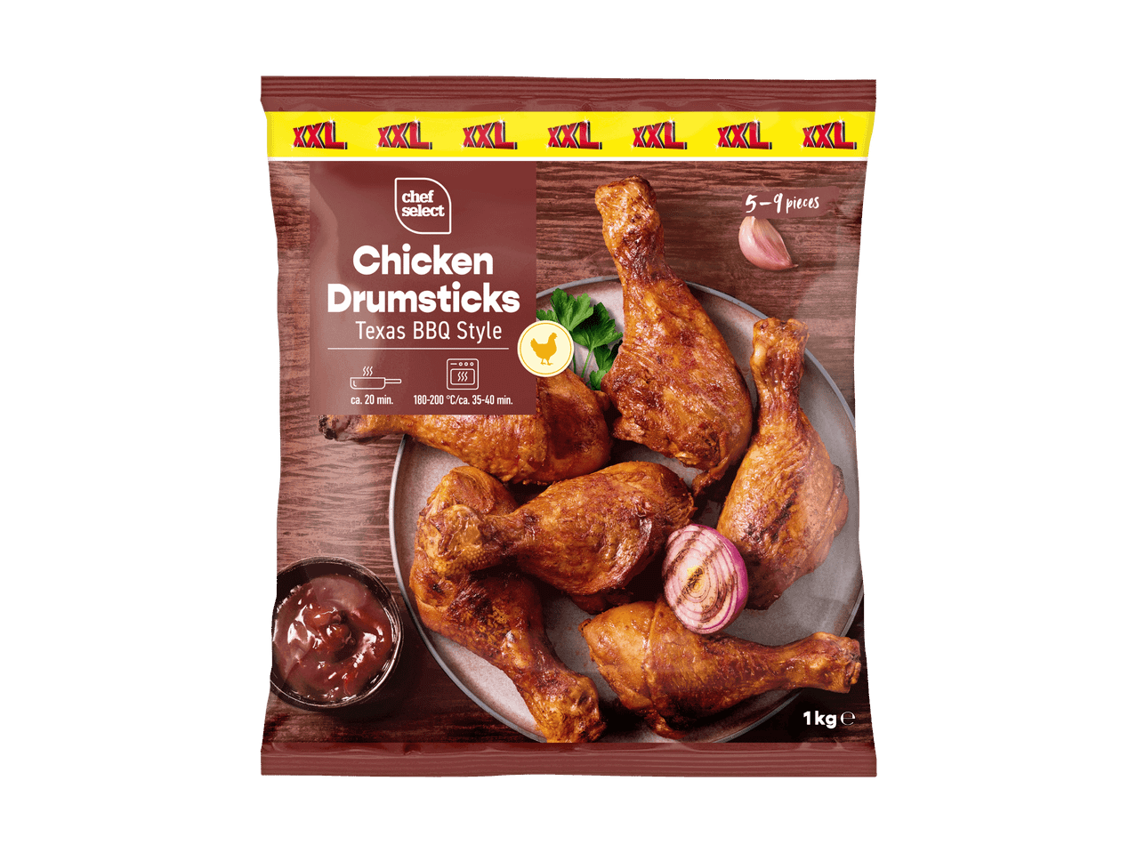 Chef Select XXL Chicken Drumsticks Texas BBQ Style Packung