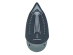 Base de ferro de engomar com revestimento cerâmico e orifícios de vapor.