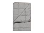Grey weighted blanket folded over to show both sides