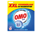 OMO wasmiddel, XXL voordeelpak voor 65 wasbeurten, effectief vanaf 20°C, verwijdert hardnekkige vlekken.