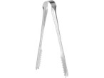 Stainless steel tongs for ice or food.