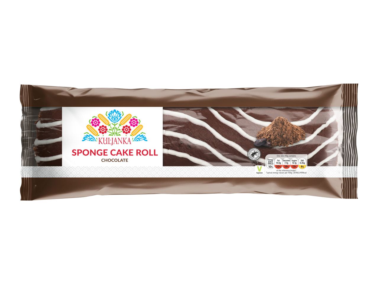 A Kusmi Tea Chocolate Lava Cake Roll in its packaging.