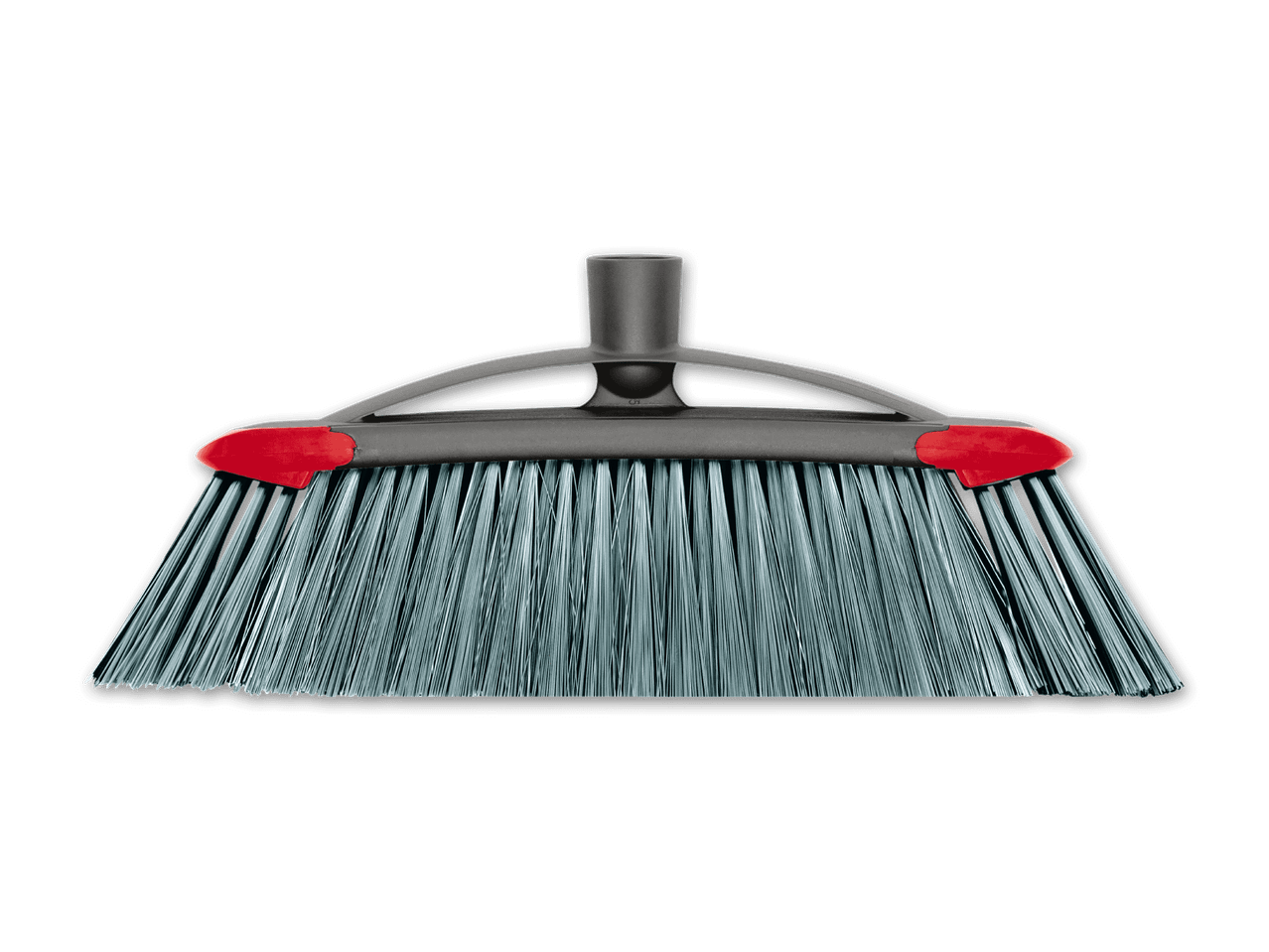Besenkopf mit grauen Borsten und roten Akzenten