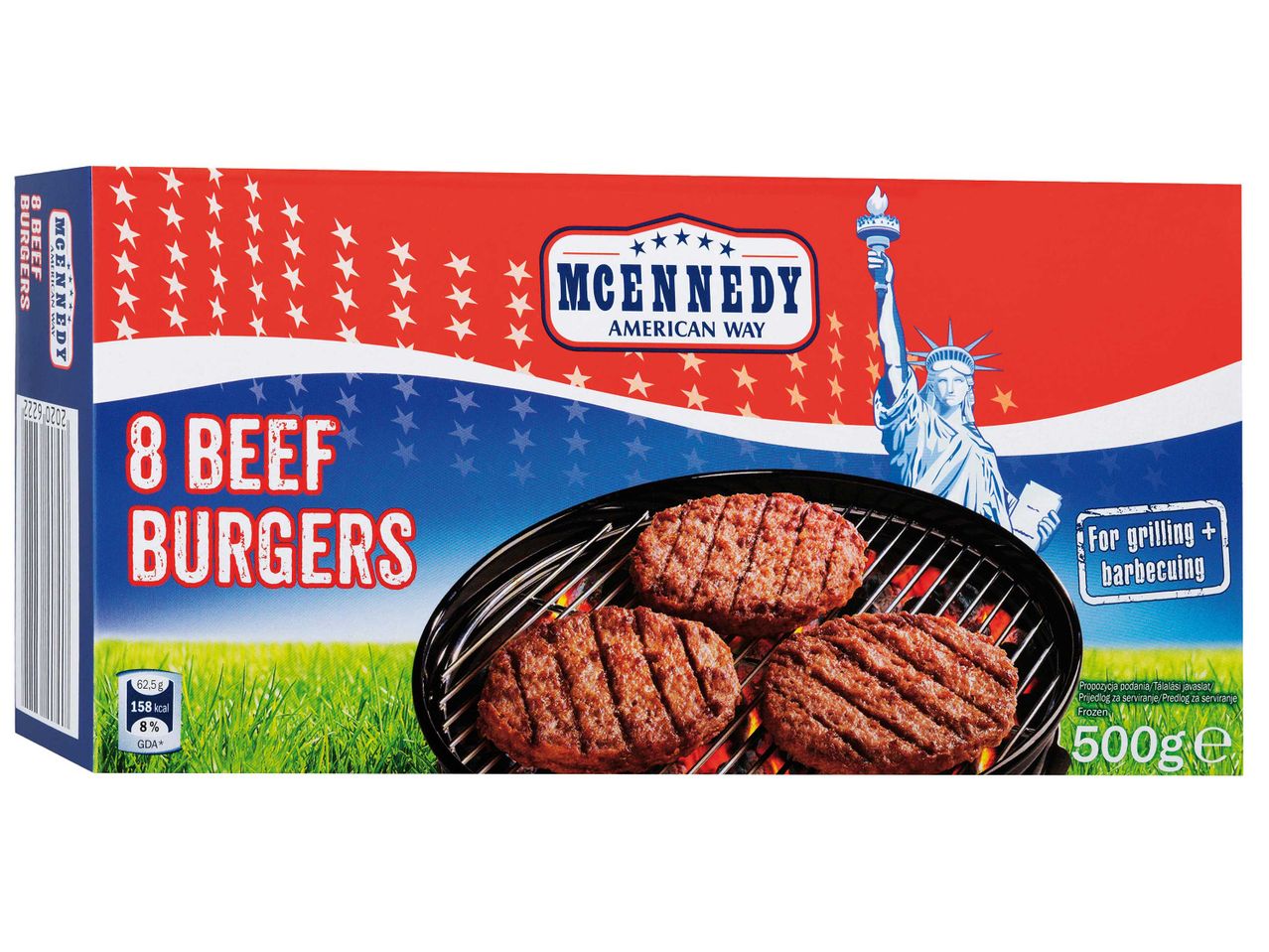 8 db McCormick's Beef Burger a dobozon.