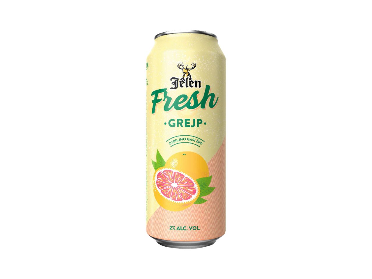 Konzerva piva Jelen Fresh sa ukusom grejpa.