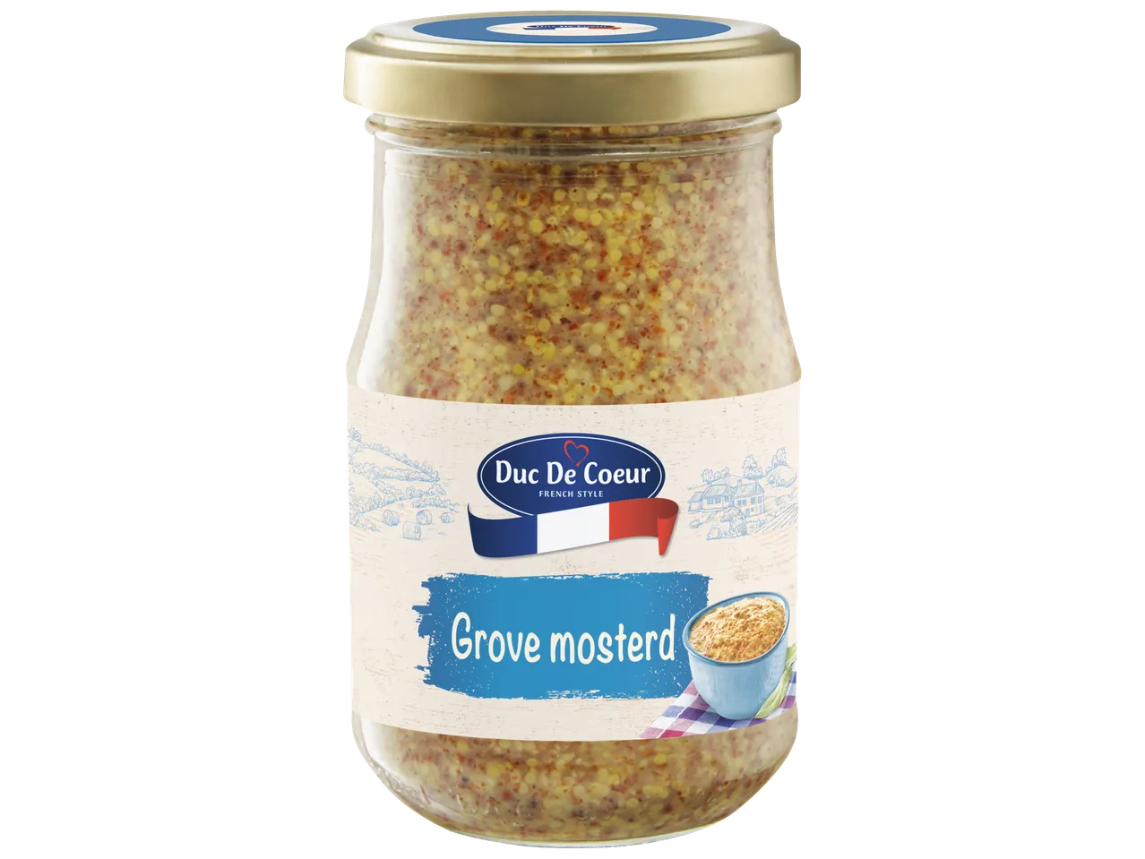 Pot met grove mosterd van Duc De Coeur, Franse stijl.