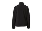 Back view of a women's black fleece jacket with a high collar.