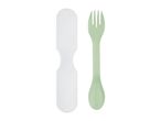 Light green spork with a white carrying case.