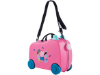 Pink Peppa Pig suitcase, kids' rolling luggage.