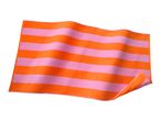 Orange and pink striped beach towel