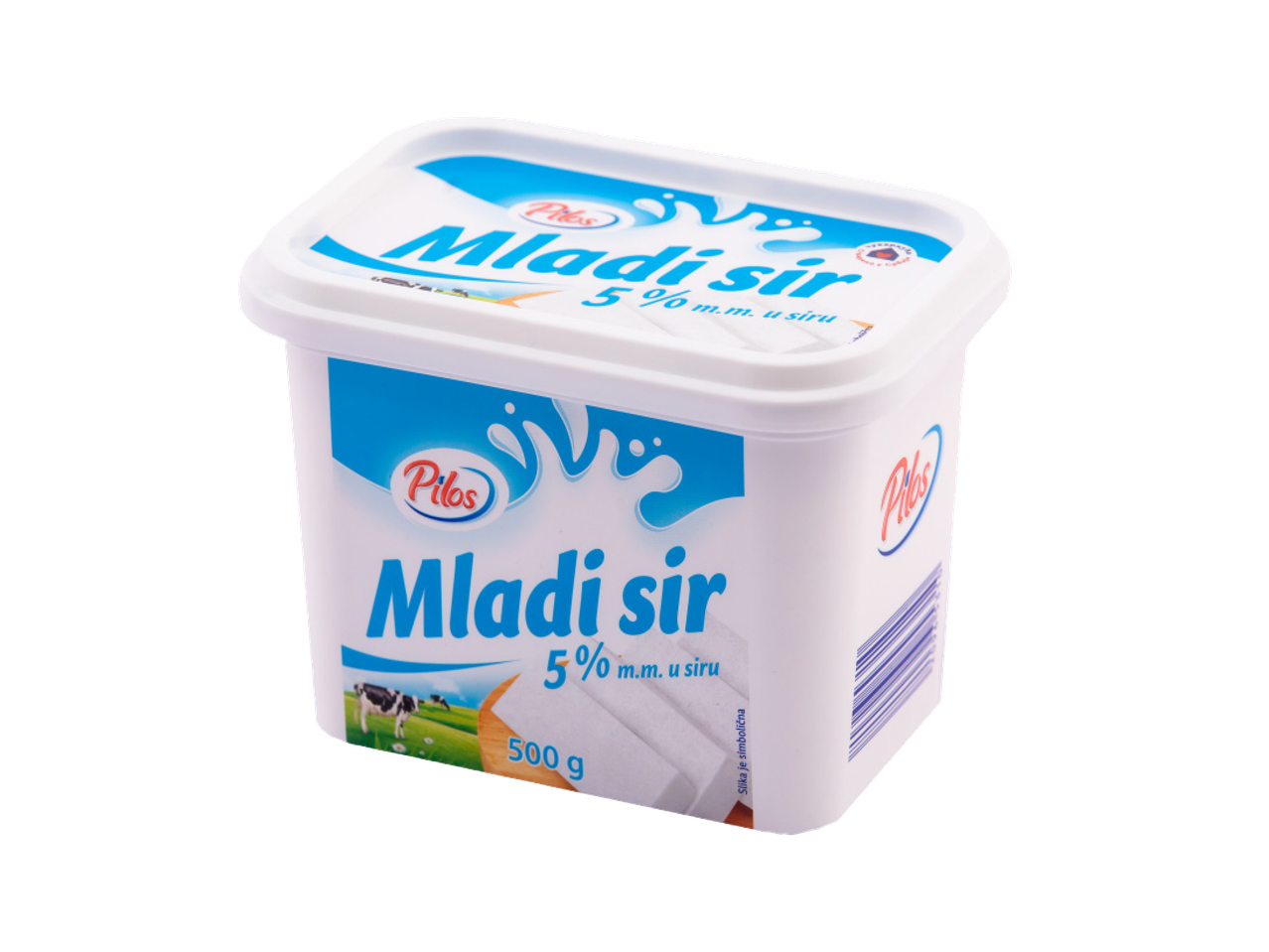 Kutija mladog sira sa 5% mlečne masti, 500g.