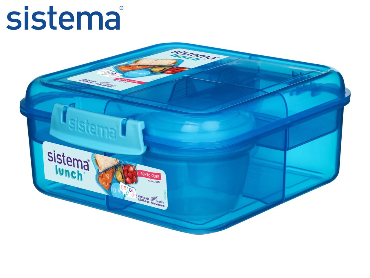 Blue Sistema Lunch box with compartments.