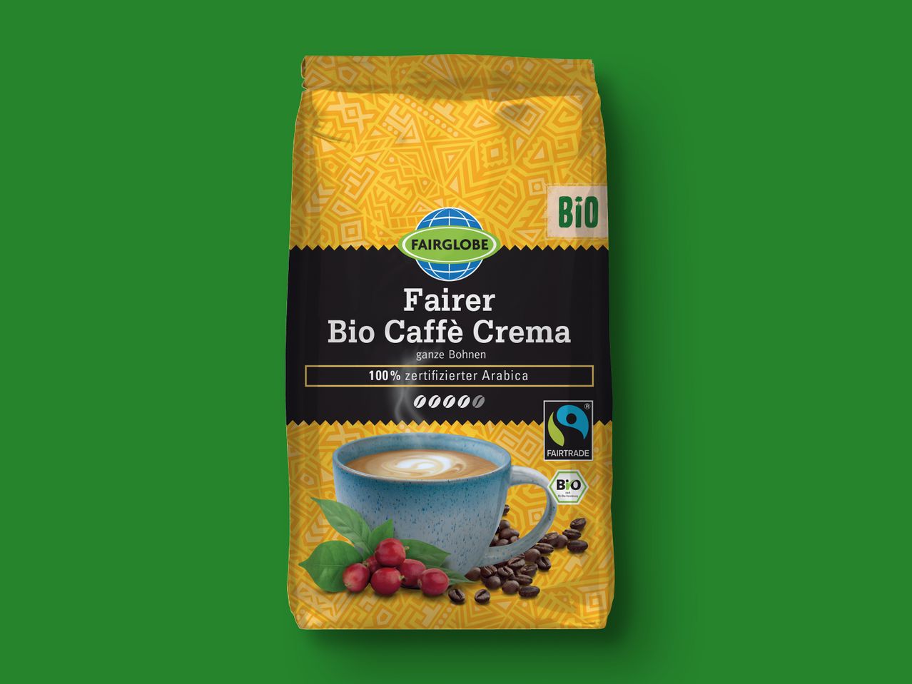 Fairglobe Bio Caffè Crema Bio-Kaffeebohnen, Fairtrade.
