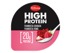 Iogurte Milbona rico em proteína com romã e framboesas.