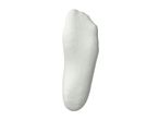 Single white sock, viewed from the side, on a white background.