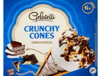 Gelatelli Crunchy Cones Stracciatella: 6 pieces, cocoa cone and layers.