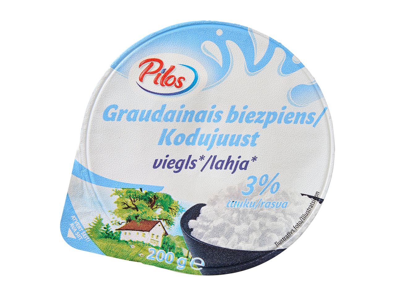 Pillos 3% rasvase kodujuustu pakend.