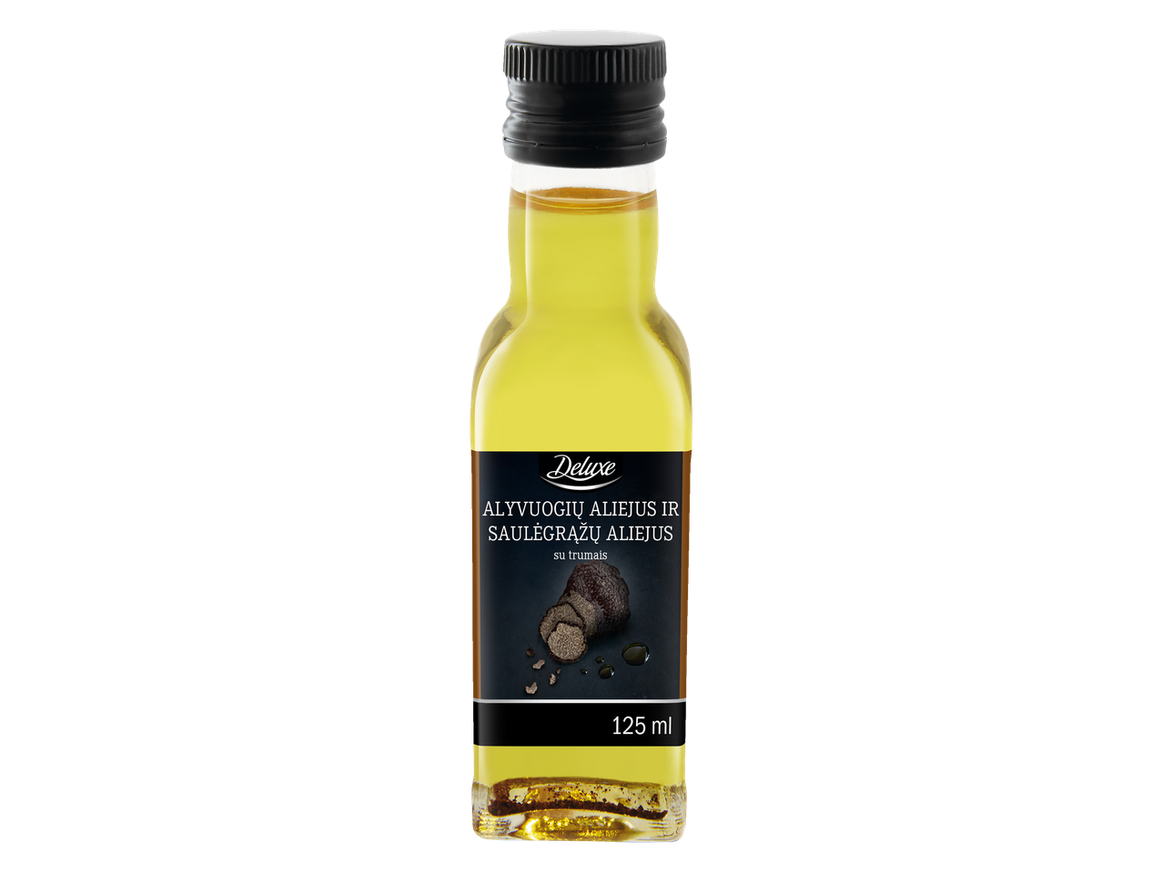 Deluxe triufelių ir alyvuogių aliejus, 125 ml butelis.
