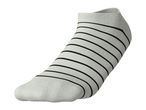 White ankle sock with black horizontal stripes