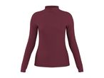 Maroon ribbed long-sleeve turtleneck top
