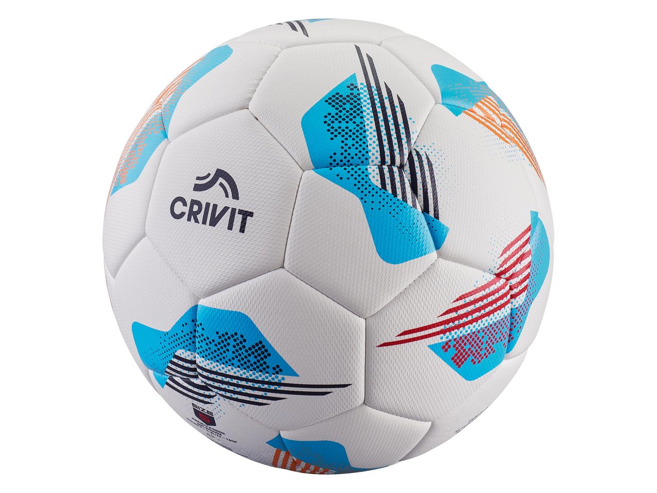 Craft márkájú fehér-kék futballlabda.