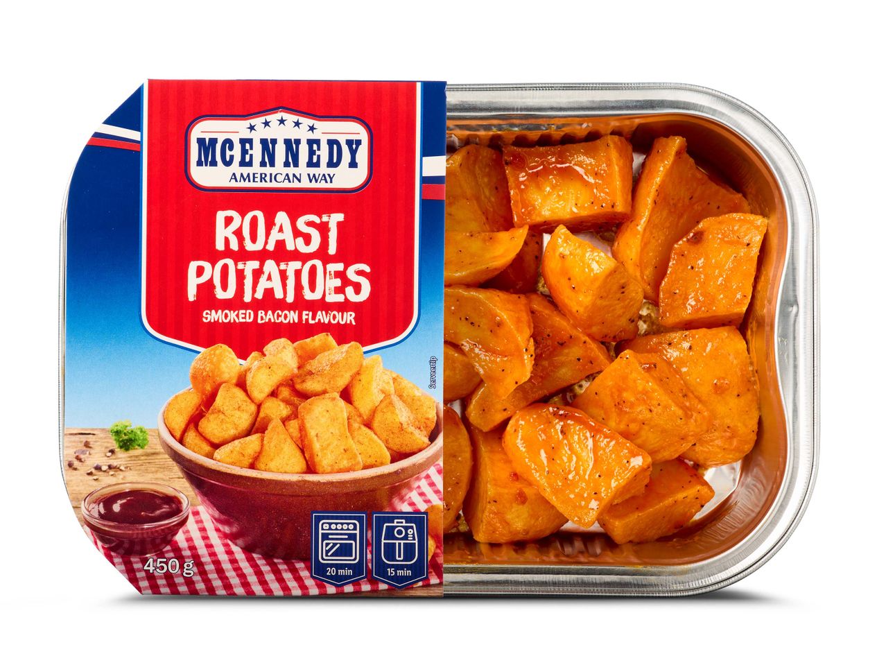 Roast potatoes smoked bacon