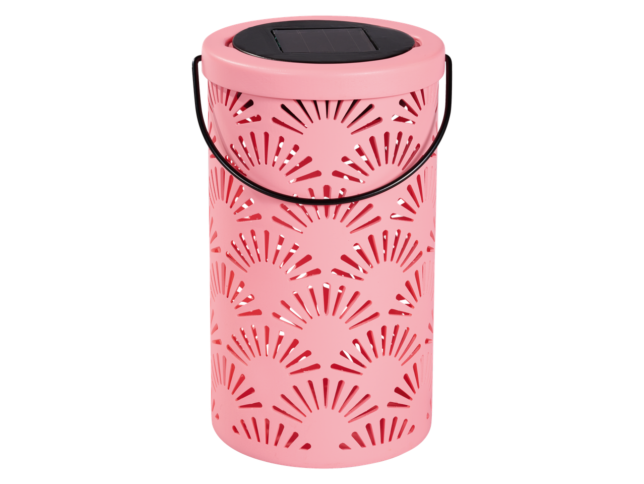 LIVARNO ηλιακό φανάρι ή λάμπα σε ροζ χρώμα με σχέδιο ακτίνων.