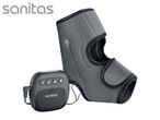 Grey elbow TENS device with a control unit and a fabric cuff.