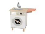 Toy washing machine with sink and ironing board, featuring a digital display showing 01:15.