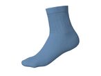 Single light blue ankle sock with ribbed cuff and textured knit