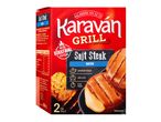 Karaván Grill Sajt Steak termékcsomagolás, két grillezett sajt szelettel.