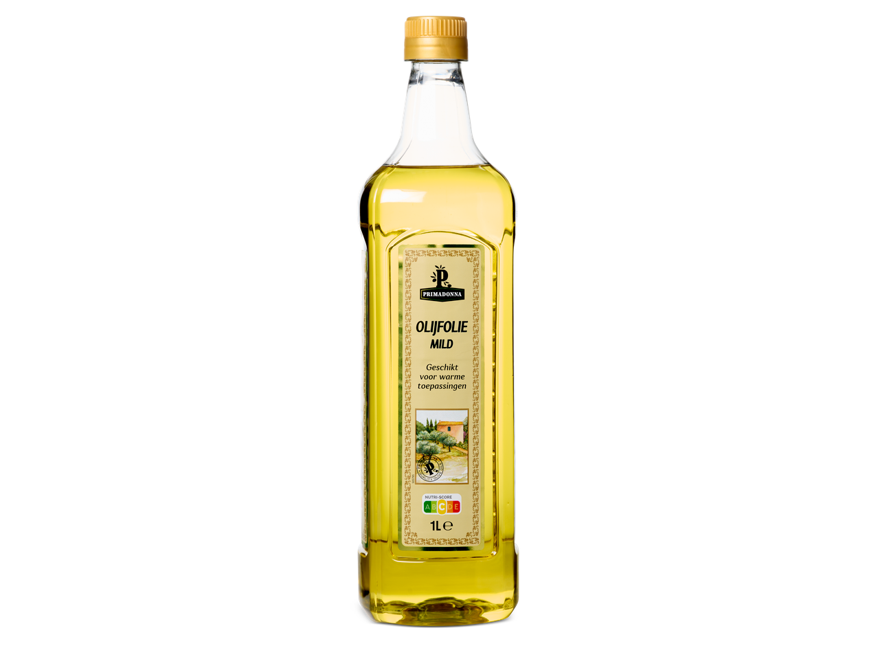 Primadonna mild olijfolie, geschikt voor warme toepassingen.